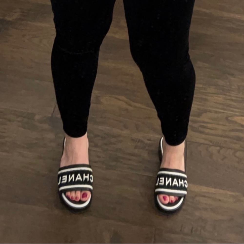 Chanel black sandals